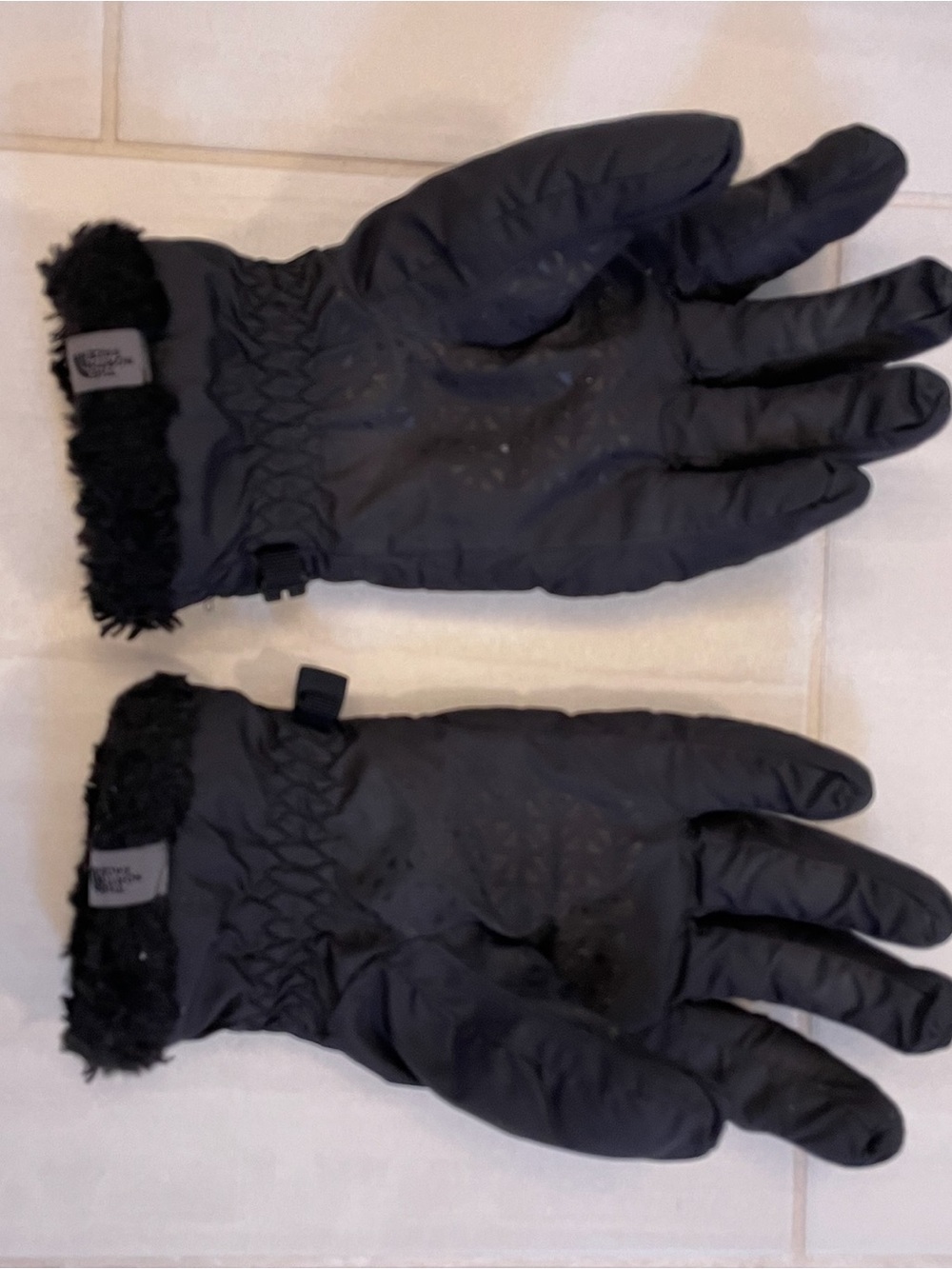 The North Face Black Faux-Fur Cuff Gloves